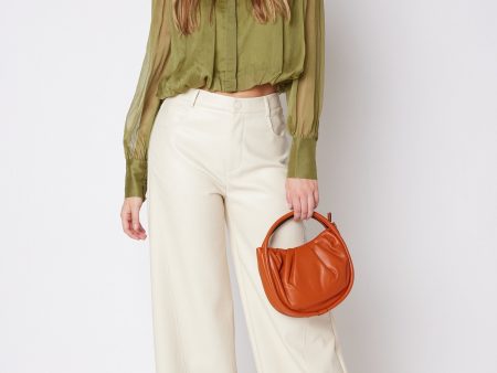 SALE - Cade Faux Leather Wide Leg Pants For Discount