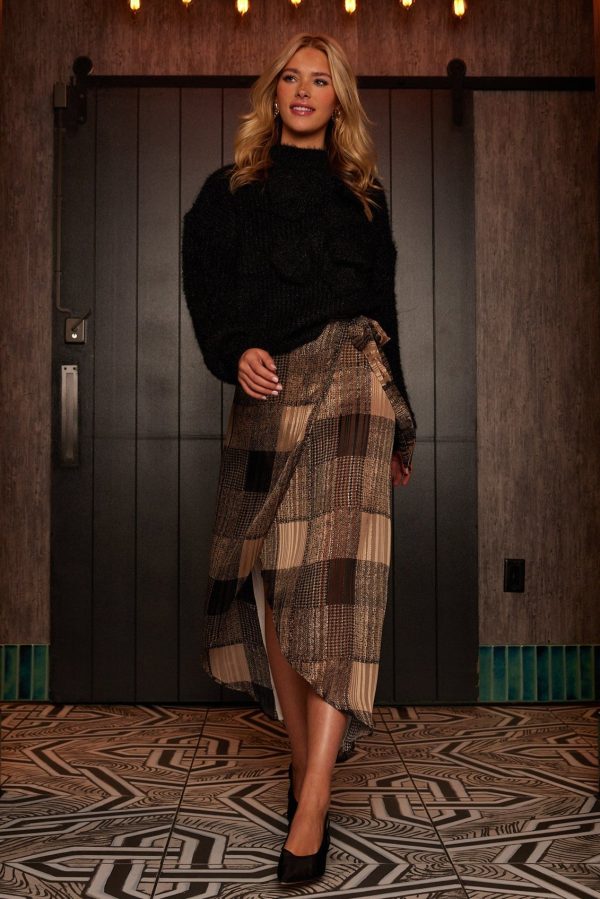 SALE - Portlyn Plaid Wrap Skirt Hot on Sale