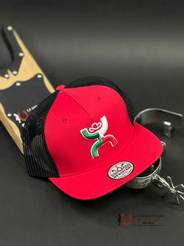 HOOEY MAN MEXICO COLOR LOGO RED & BLACK CAP For Cheap