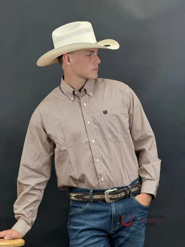 CINCH CORAL CUDE LONG SLEEVE SHIRT For Sale