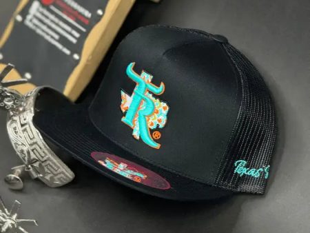 TEXAS RANCH TEAL LOGO BLACK CAP Cheap