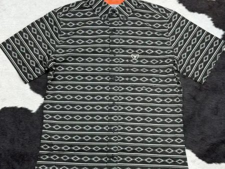 BLACK AZTEC SHORT SLEEVE SHIRT BLACK TAUPE Online Sale