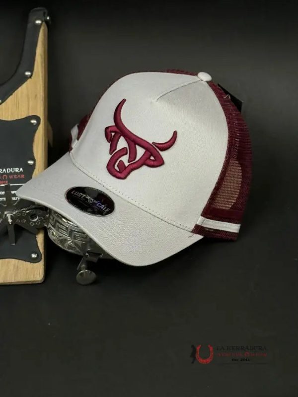 LOST CALF BURGUNDY LOGO OFF GREY CAP Discount