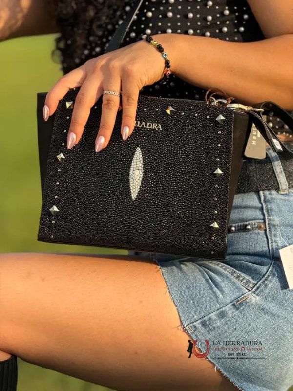 CUADRA MANTARRAYA BLACK STUDS BAG Online Sale