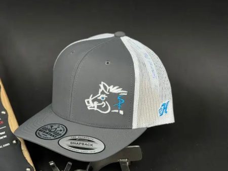 HOOEY SIDE HOG WHITE CHARCOAL CAP For Sale