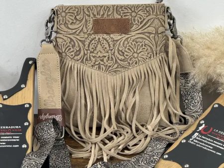 WRANGLER TAN HAND TOOLED CROSSBODY Online Sale