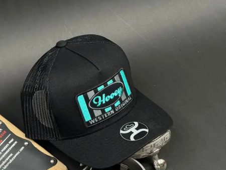 HOOEY STRIPE TEAL LETTERS BLACK CAP Supply