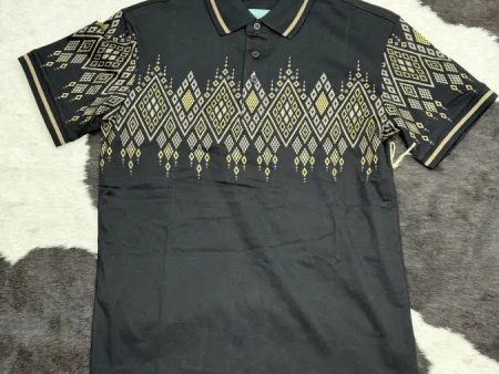 BLACK POLO AZTEC SHORT SLEEVE SHIRT YELLOW Online Hot Sale