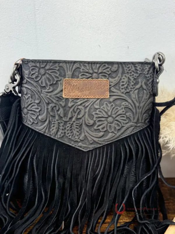 WRANGLER BLACK HAND TOOLED CROSSBODY Discount