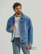 Men s Wrangler Retro Sherpa Lined Western Denim Jacket in Rodeo Night For Cheap