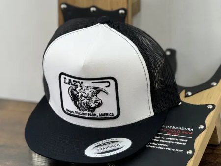 LAZY J RANCH  BLACK LOGO WHITE CAP Online