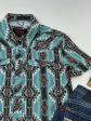 ROCK&ROLL TURQUOISE AZTEC SNAP SHORT SLEEVE 4804 Fashion