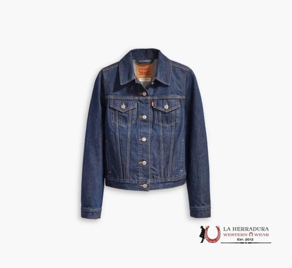 LEVI S ORIGINAL TRUCKER JACKET DEEP BLUE LADIES Sale