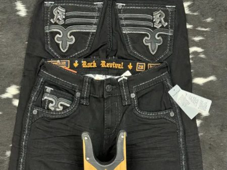 Revival Mens Black Jeans Justinn Straight Online Hot Sale