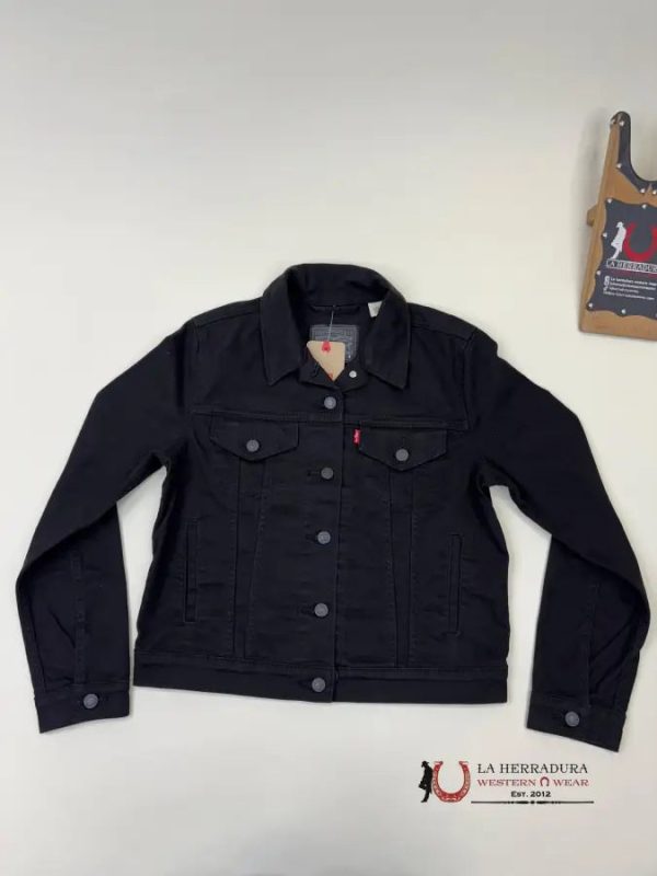 LEVI S ORIGINAL BLACK TRUCKER JACKET LADIES For Cheap