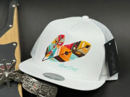 LOST CALF MULTI COLOR FEATHER WHITE CAP Online