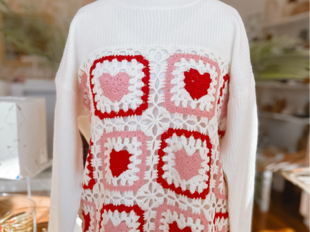 Heart Crochet Sweater Online now