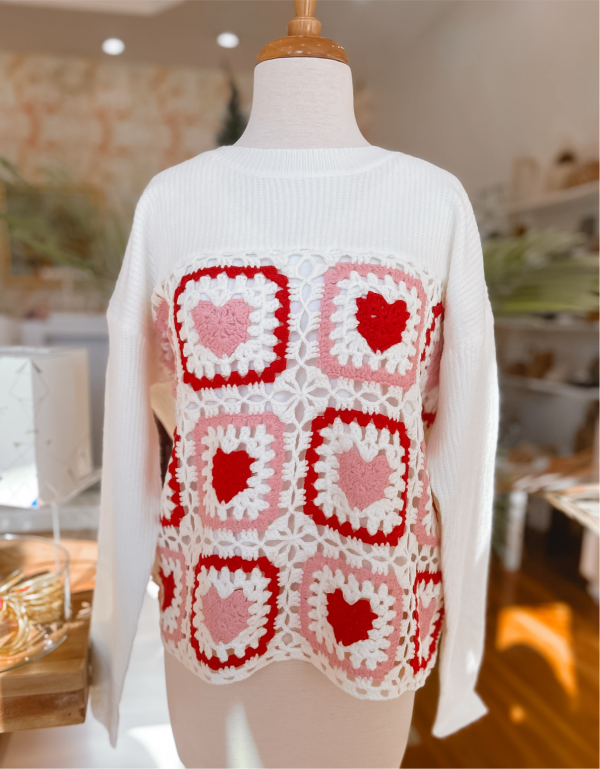 Heart Crochet Sweater Online now