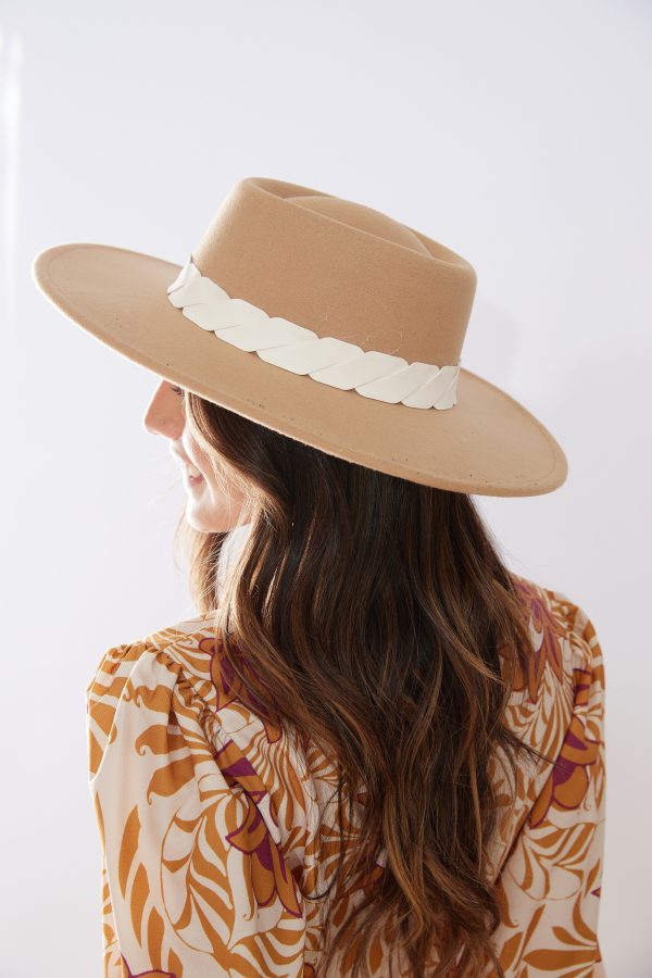 Ramsey Vegan Leather Trim Fedora Hot on Sale