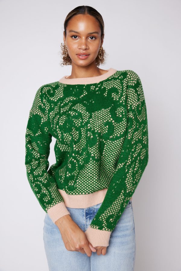 SALE - Michaela Lace Knit Pattern Sweater Supply