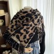 DOUBLE-SIDED LEOPARD SCARF PRINT FRINGED SHAWL Supply