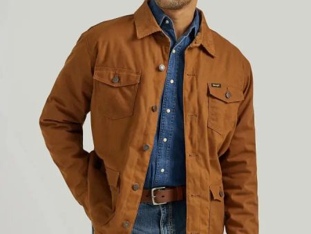 Wrangler Men s Western Lined Canvas Barn Coat in Hay Bale Hot on Sale