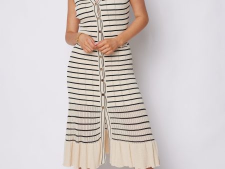 Juliette Knit Stripe Button Front Dress Cheap