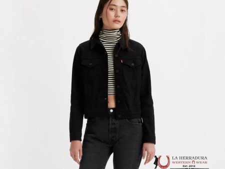 LEVI S ORIGINAL BLACK TRUCKER JACKET LADIES For Cheap