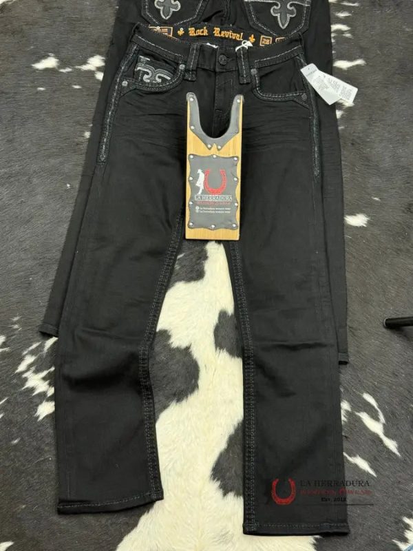 Revival Mens Black Jeans Justinn Straight Online Hot Sale