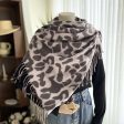 DOUBLE-SIDED LEOPARD SCARF PRINT FRINGED SHAWL Supply