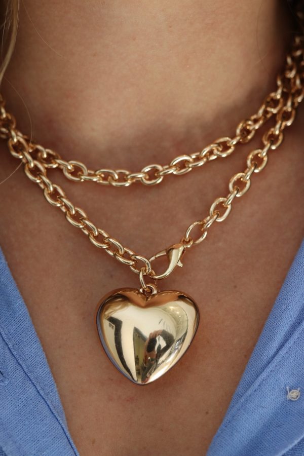 Ellie Heart Pendant Chain Long Necklace Discount