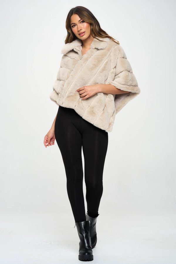 Fur Zip Poncho Online