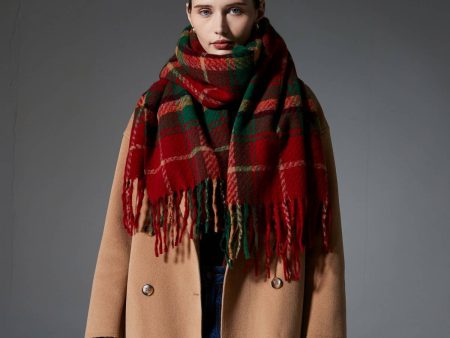 CHRISTMAS STYLE PLAID TASSEL SCARF Sale