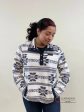 Cinch Womens Pullover Navy Brown White & Aztec Pattern Online