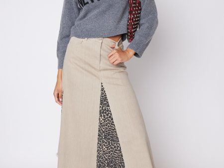 Joyce Leopard Paneled Skirt Online