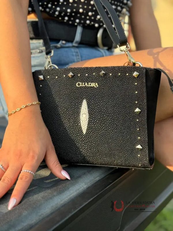 CUADRA MANTARRAYA BLACK STUDS BAG Online Sale