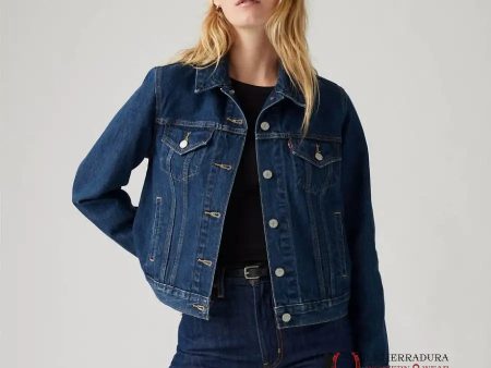 LEVI S ORIGINAL TRUCKER JACKET DEEP BLUE LADIES Sale