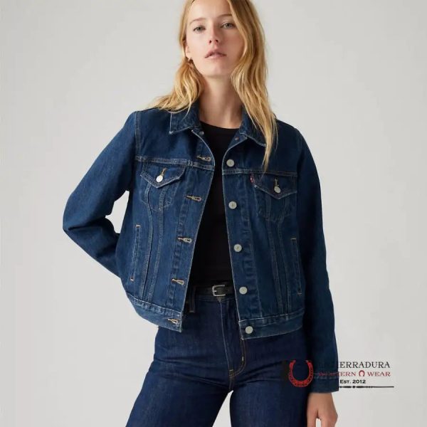 LEVI S ORIGINAL TRUCKER JACKET DEEP BLUE LADIES Sale