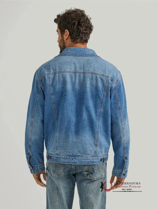 Men s Wrangler Retro Sherpa Lined Western Denim Jacket in Rodeo Night For Cheap