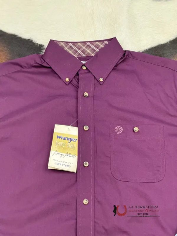 WRANGLER GEORGE STRAIT RELAXED FIT PURPLE LONG SLEEVE 6611 Online now