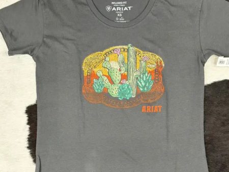 ARIAT WOMEN BUCKLE UP GRAPHITE SHORT SLEEVE T-SHIRT Fashion