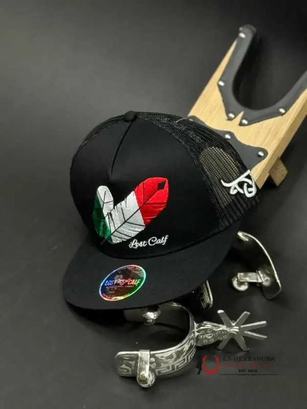 LOST CALF MEXICO FEATHER BLACK CAP Online Hot Sale