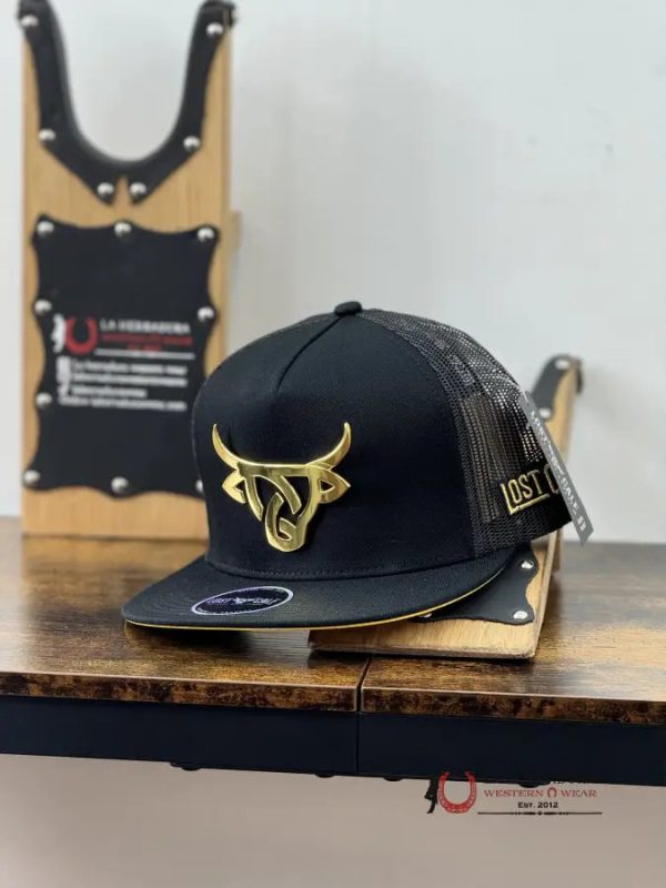 LOST CALF GOLD LOGO BLACK CAP on Sale