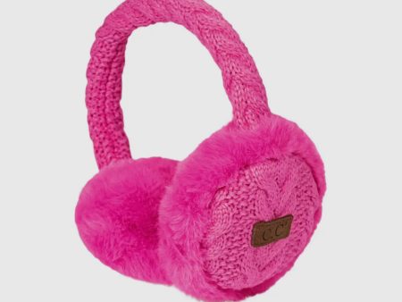 Cable Knit Faux Fur Earmuffs on Sale