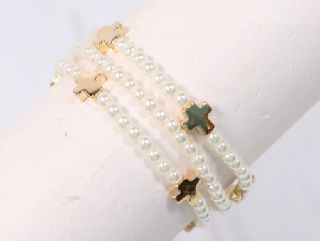 Meynell Cross Pearl Bracelet For Discount