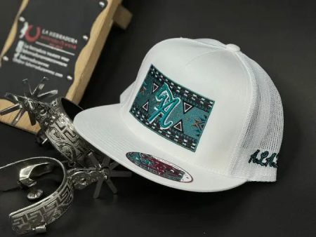 ALAZAN TEAL AZTEC PATCH WHITE CAP Supply