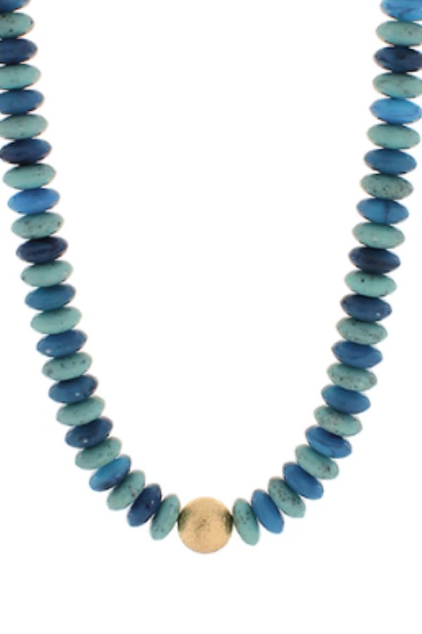 Chantelle Metal and Color Rondelle Beads Necklace For Discount