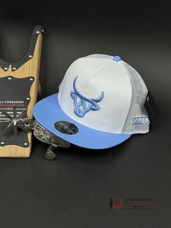 LOST CALF CORNFLOWER BLUE WHITE CAP For Sale