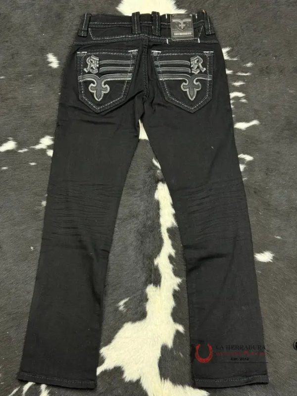 Revival Mens Black Jeans Justinn Straight Online Hot Sale