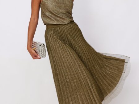 SALE - Hogan Pleated Mesh Midi Skirt Discount